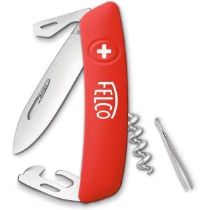 imageFelco Swiss Multitool Knife F 501  MultiPurpose Steel Knife with Tweezer ampamp Corkscrew AttachmentF 503